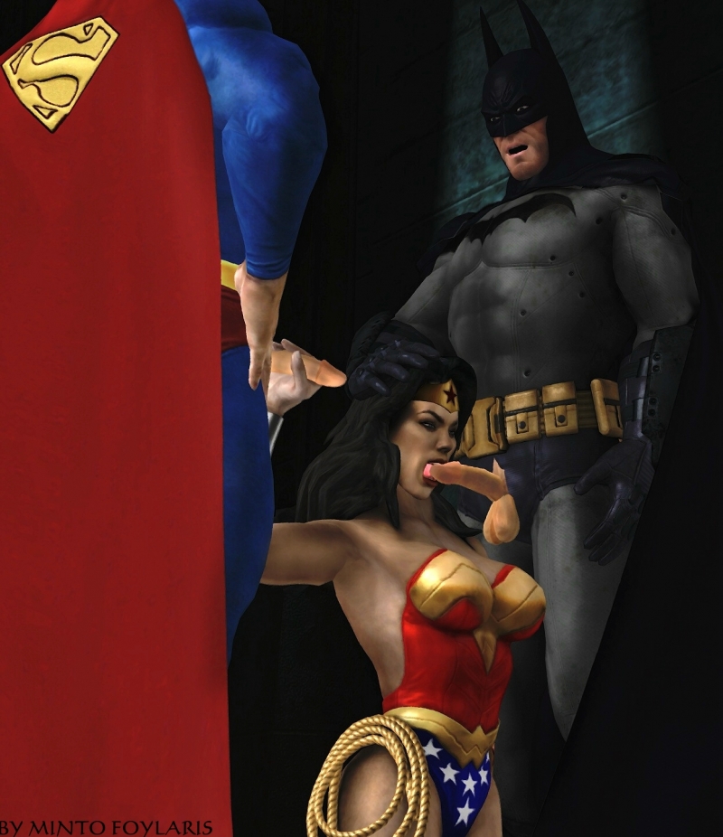 Batman Superman Wonder Woman Justice League Porn - Batman vs Superman inâ€¦ Wonder woman's blowjob contest!