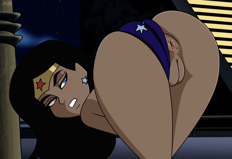 Wonder woman is exposing her wonder pussy and wonder butthole!